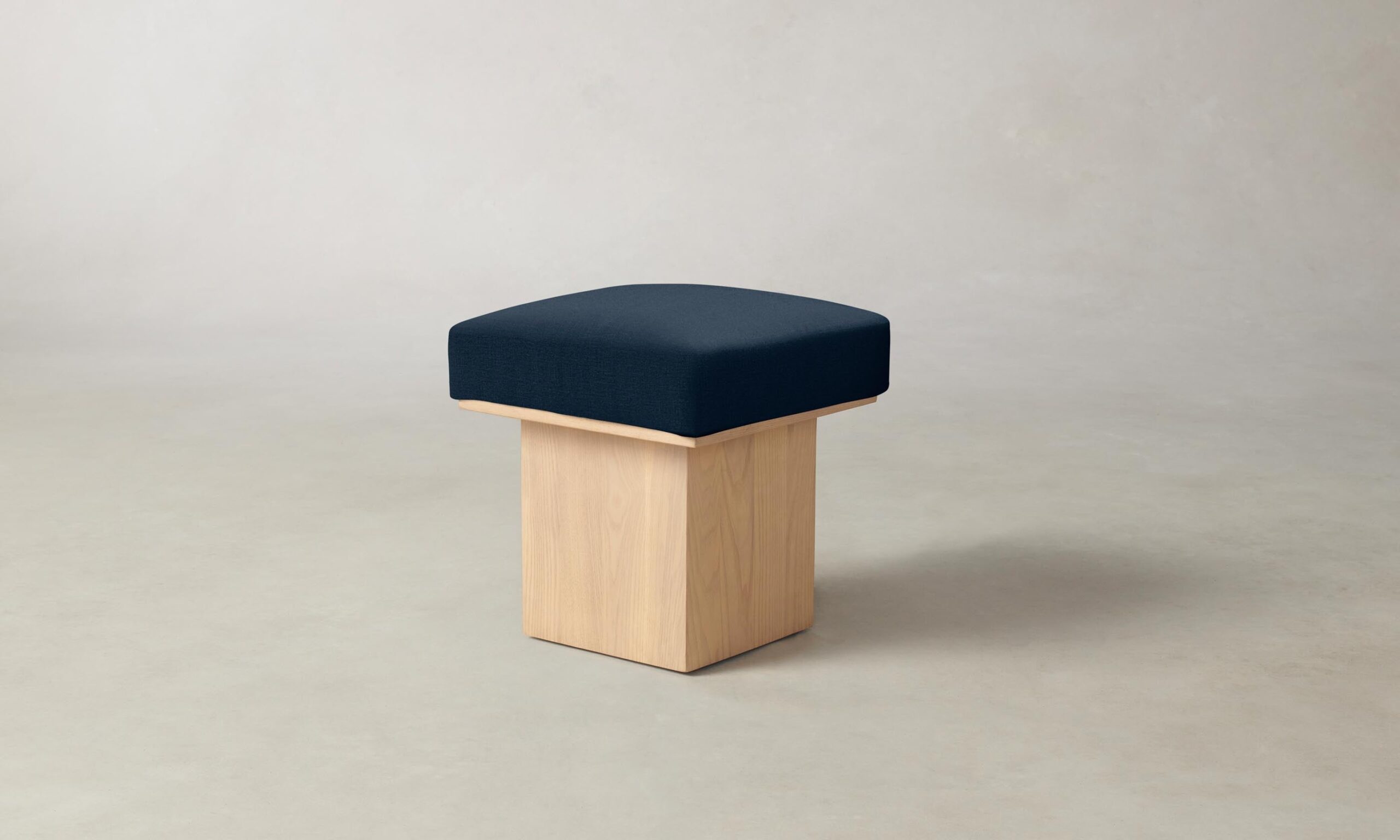 The Mulberry Ottoman - Performance Linen Weave Bay