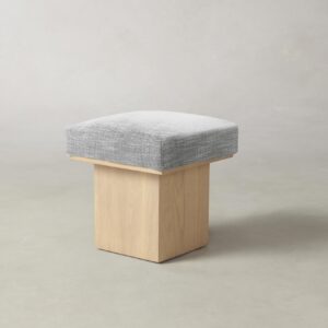 The Mulberry Ottoman - Performance Textured Tweed Alpine