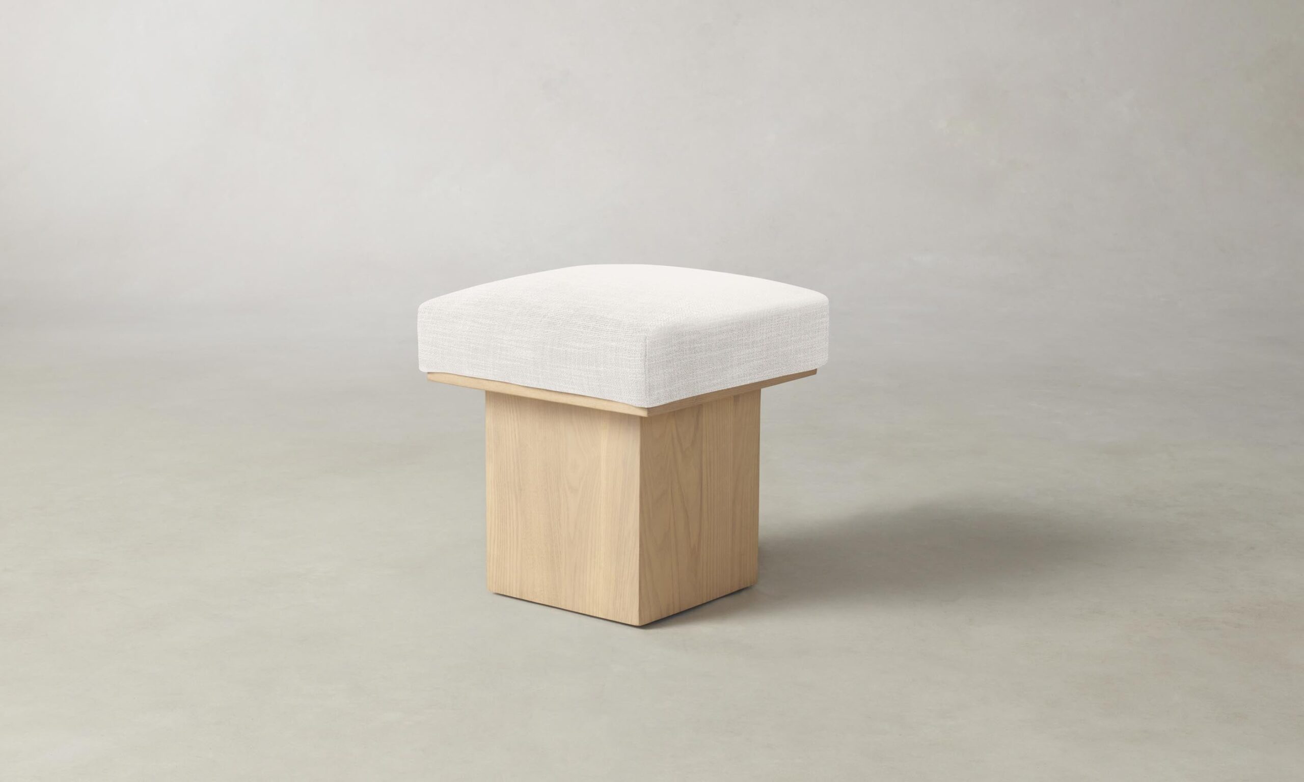 The Mulberry Ottoman - Performance Textured Tweed Snow