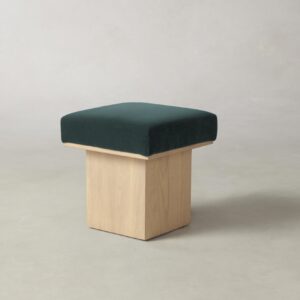 mulberry-ottoman_performance-velvet-emerald_driftwood2.0.jpg The Mulberry Ottoman - Performance Velvet Emerald