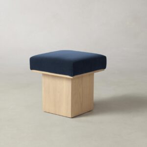 mulberry-ottoman_performance-velvet-sapphire_driftwood2.0.jpg The Mulberry Ottoman - Performance Velvet Sapphire