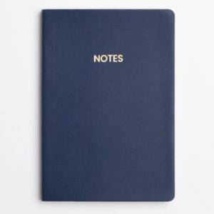 Deep Blue Vegan Leather Medium Notebook