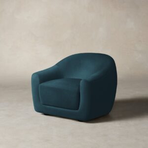 The Oliver Chair - Performance Velvet Lagoon