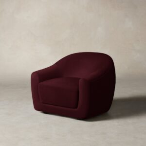The Oliver Chair - Performance Velvet Merlot