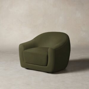 The Oliver Chair - Performance Velvet Olive