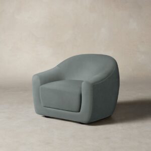 The Oliver Chair - Performance Velvet Seafoam