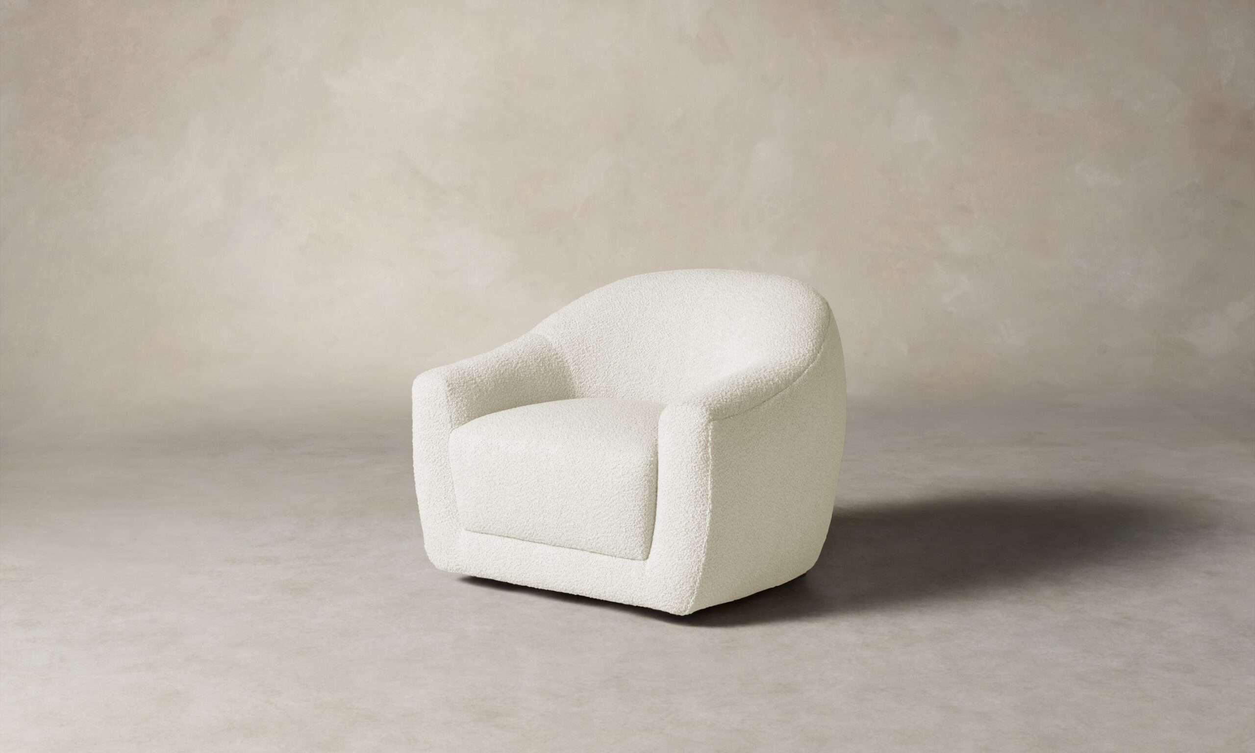 The Oliver Swivel Chair - Italian Bouclé White