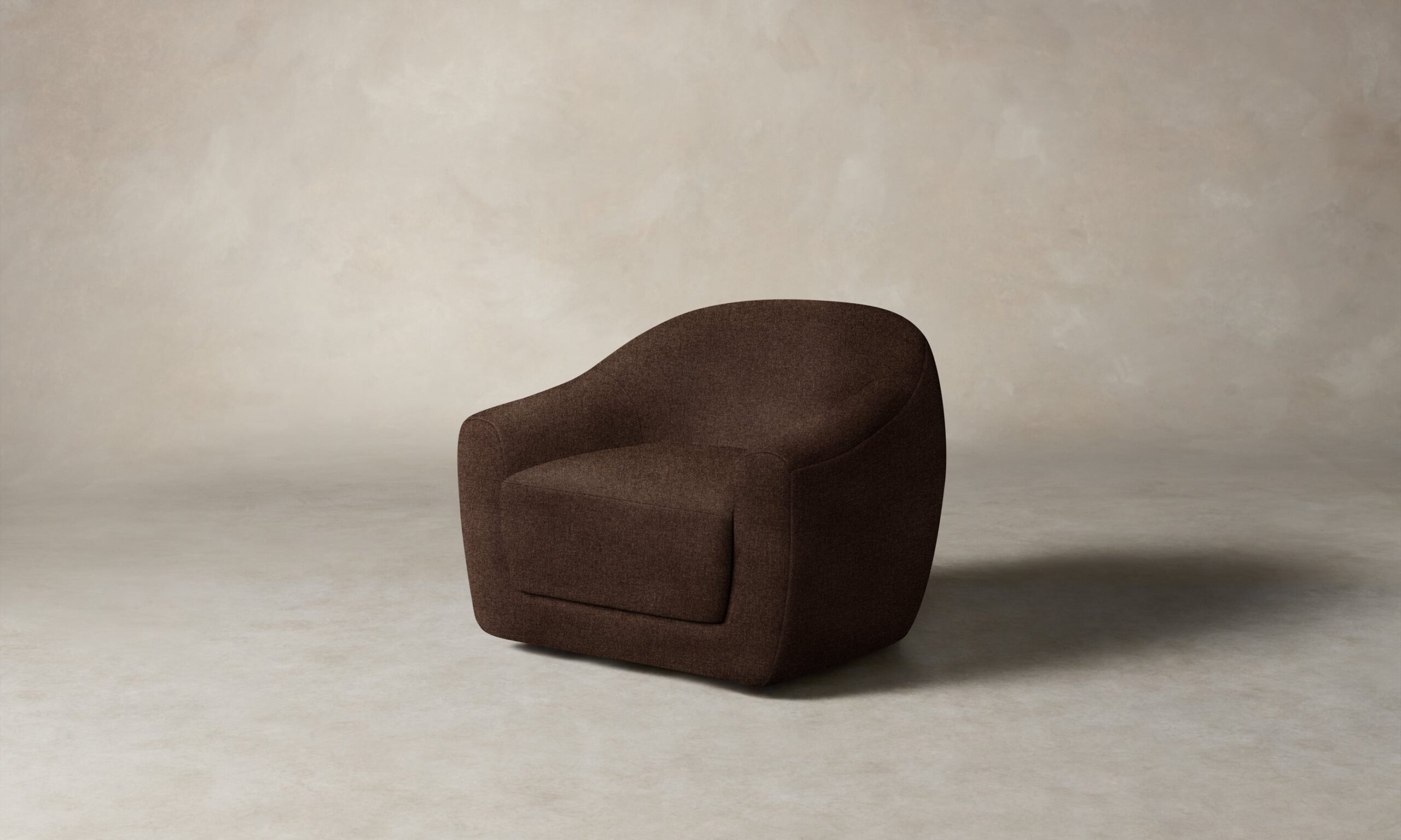 The Oliver Swivel Chair - Italian Brushed Wool Cocoa