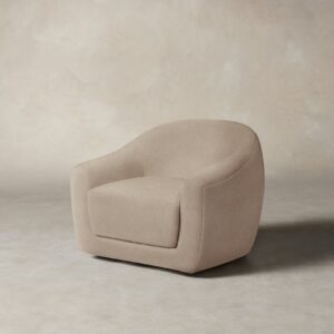 The Oliver Swivel Chair - Italian Brushed Wool Fox