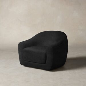 The Oliver Swivel Chair - Italian Brushed Wool Pepper