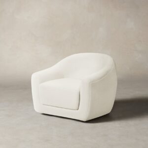 The Oliver Swivel Chair - Italian Brushed Wool Vanilla