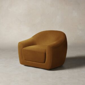 The Oliver Swivel Chair - Mohair Amber