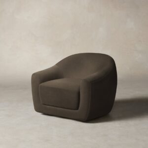 The Oliver Swivel Chair - Mohair Mink