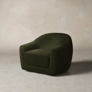 The Oliver Swivel Chair - Mohair Moss