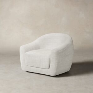 The Oliver Swivel Chair - Performance Textured Tweed Snow
