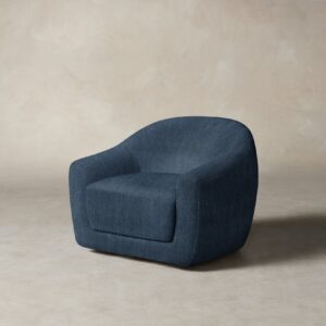 The Oliver Swivel Chair - Performance Tweed Denim