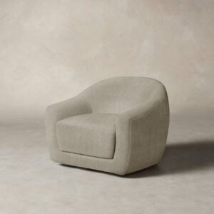 The Oliver Swivel Chair - Performance Tweed Oatmeal