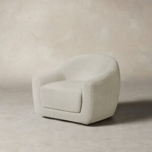 The Oliver Swivel Chair - Performance Tweed Salt