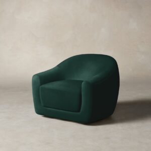 The Oliver Swivel Chair - Performance Velvet Emerald