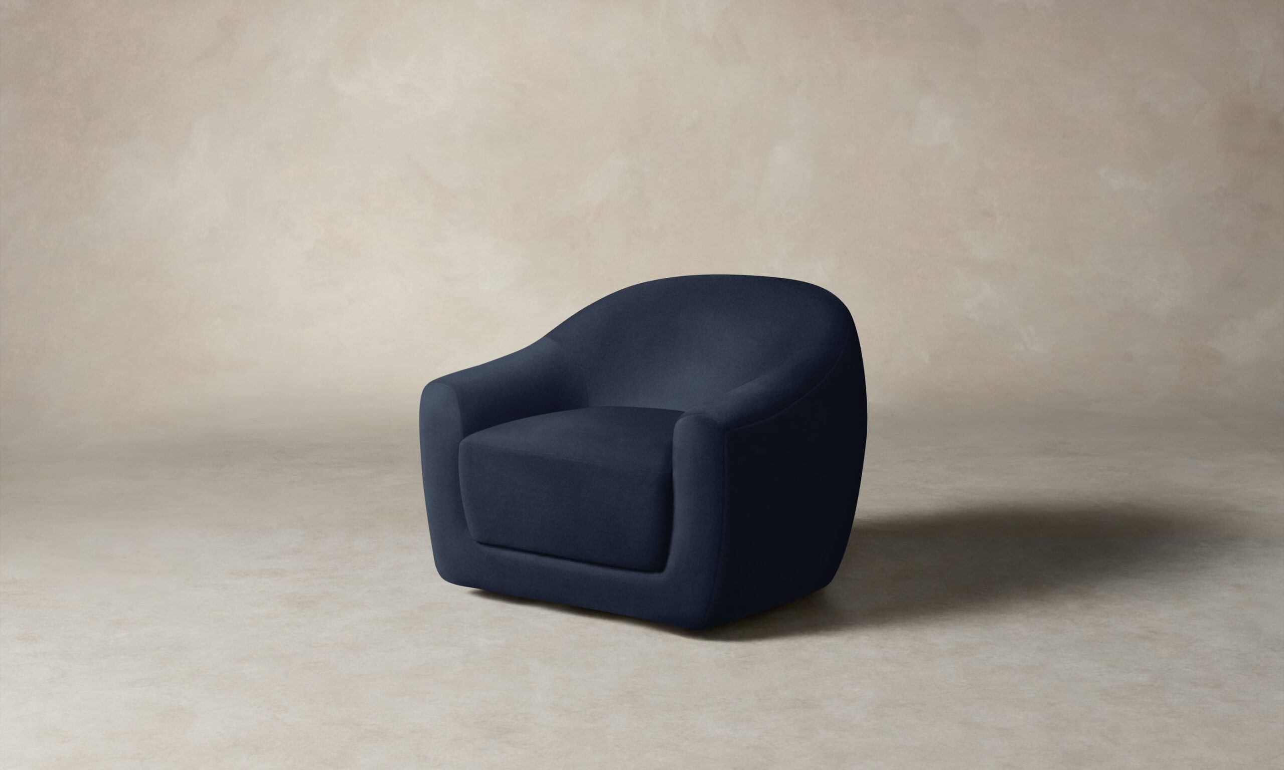 The Oliver Swivel Chair - Performance Velvet Midnight