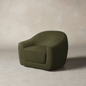 The Oliver Swivel Chair - Performance Velvet Olive