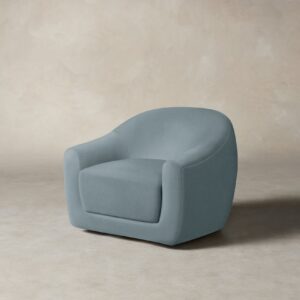 The Oliver Swivel Chair - Performance Velvet Sky