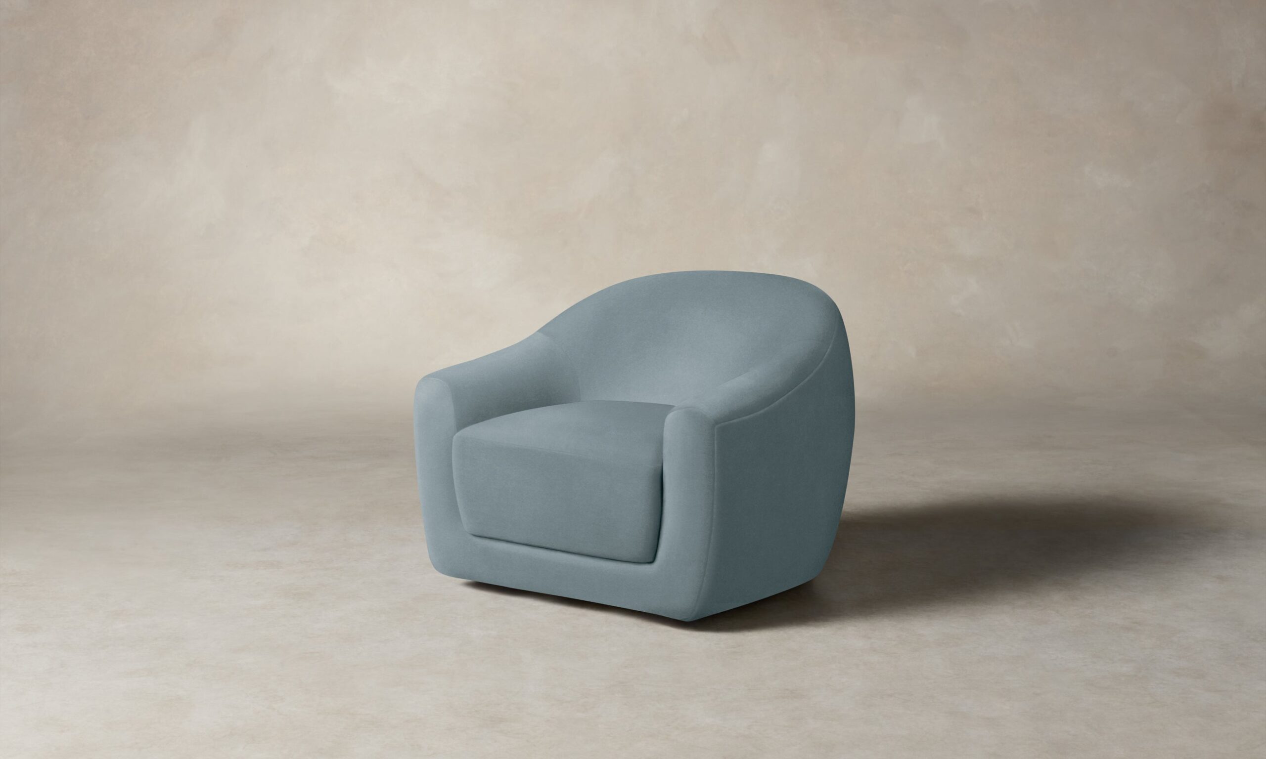 The Oliver Swivel Chair - Performance Velvet Sky