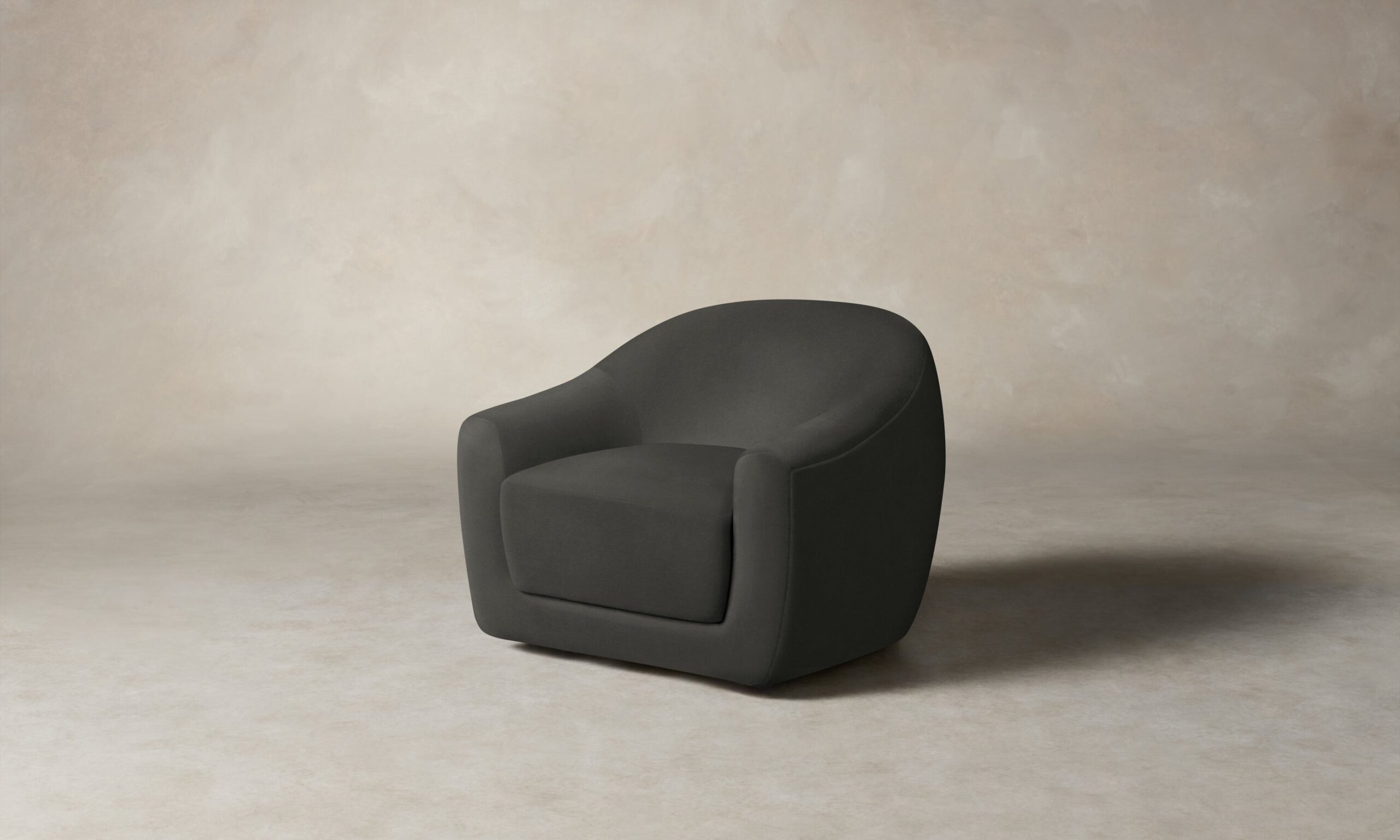 The Oliver Swivel Chair - Performance Velvet Slate