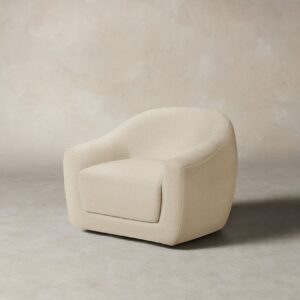 The Oliver Swivel Chair - Performance Woven Chenille Desert
