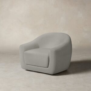 The Oliver Swivel Chair - Performance Woven Chenille Steel