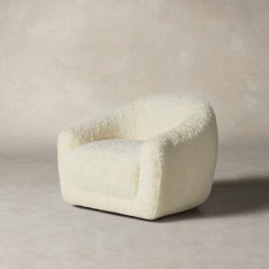The Oliver Swivel Chair - Shearling Ivory