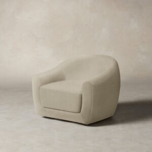 The Oliver Swivel Chair - Tuscan Leather Bisque