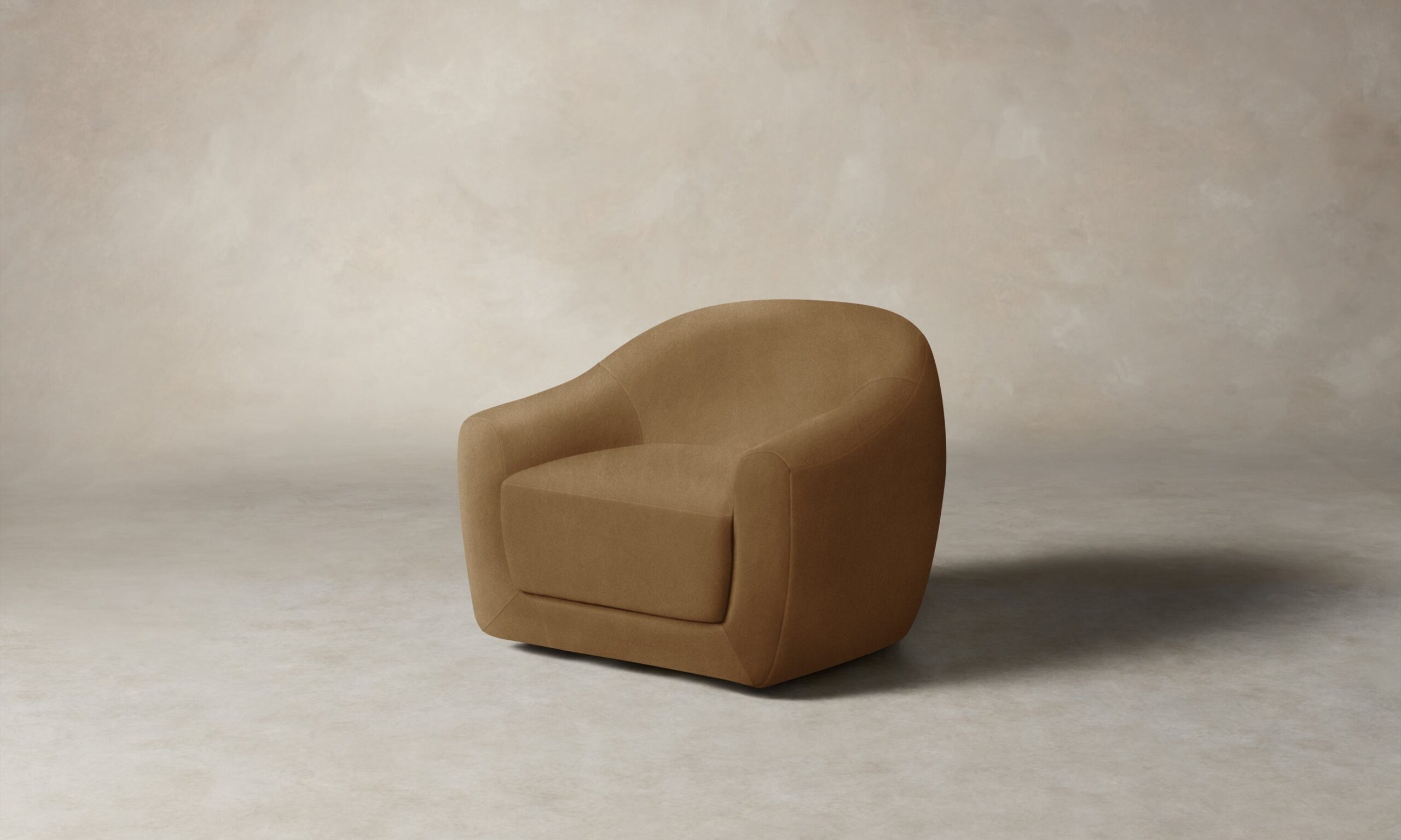 The Oliver Swivel Chair - Tuscan Leather Camel