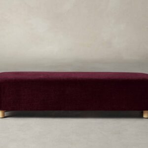 The Perry Bench - Mohair Crimson