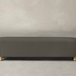 The Perry Bench - Pebbled Leather Ash