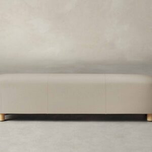 The Perry Bench - Pebbled Leather Stone
