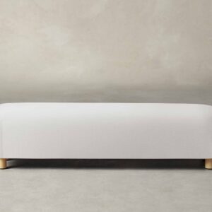 The Perry Bench - Performance Linen Weave Pure White