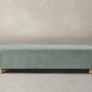 The Perry Bench - Performance Velvet Seafoam