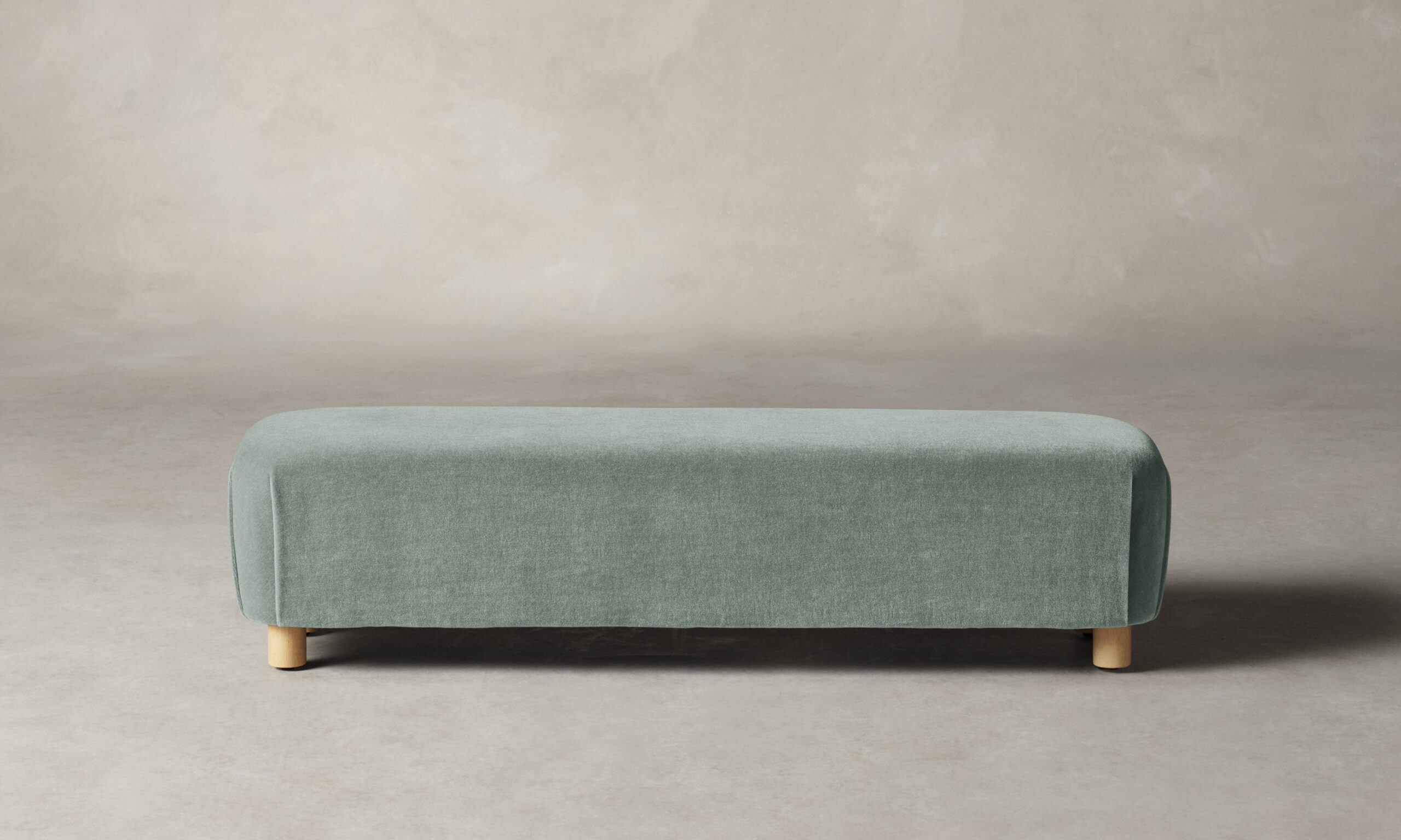 The Perry Bench - Performance Velvet Seafoam