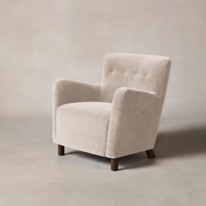 The Perry Chair - Deep Pile Mohair Limestone