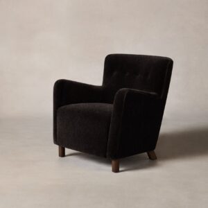 The Perry Chair - Deep Pile Mohair Noir