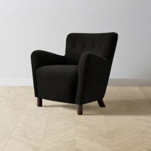 The Perry Chair - Italian Brushed Wool Pepper