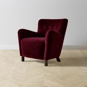 The Perry Chair - Mohair Crimson