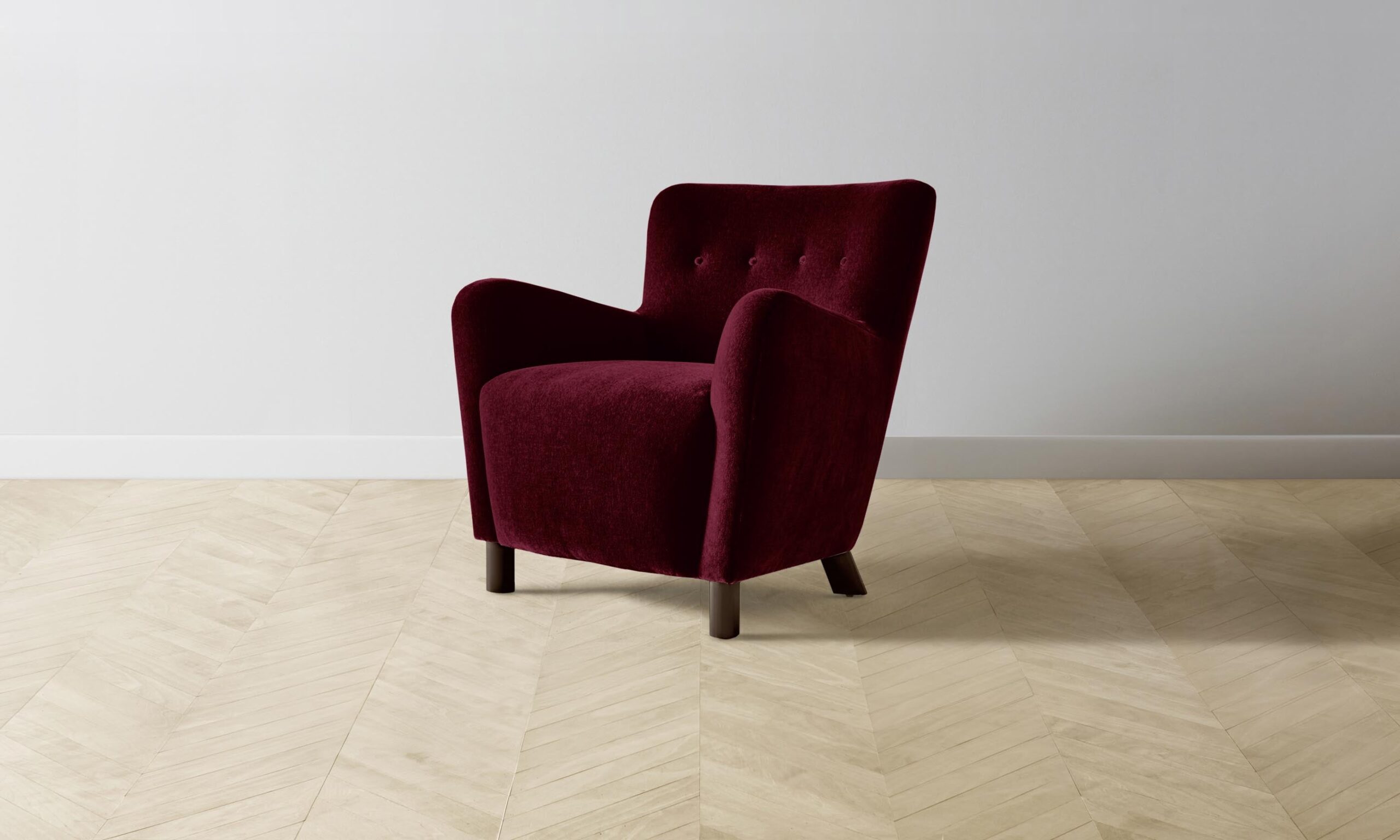 The Perry Chair - Mohair Crimson