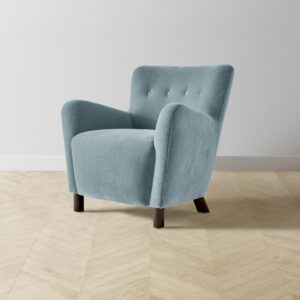 The Perry Chair - Mohair Slate Blue