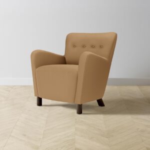 The Perry Chair - Pebbled Leather Latte