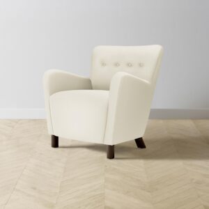 The Perry Chair - Pebbled Leather Swan