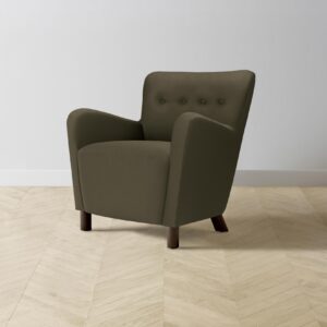 The Perry Chair - Pebbled Leather Truffle