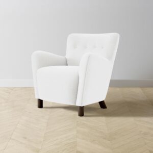 The Perry Chair - Performance Linen Weave Pure White
