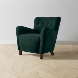 The Perry Chair - Performance Velvet Emerald
